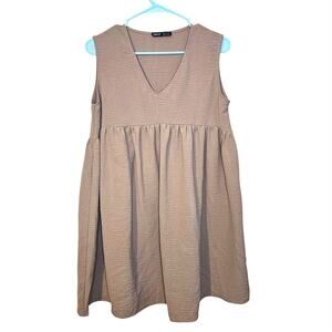 Shein Size Small S Taupe Light Brown Short Dress Polyester Sleeveless